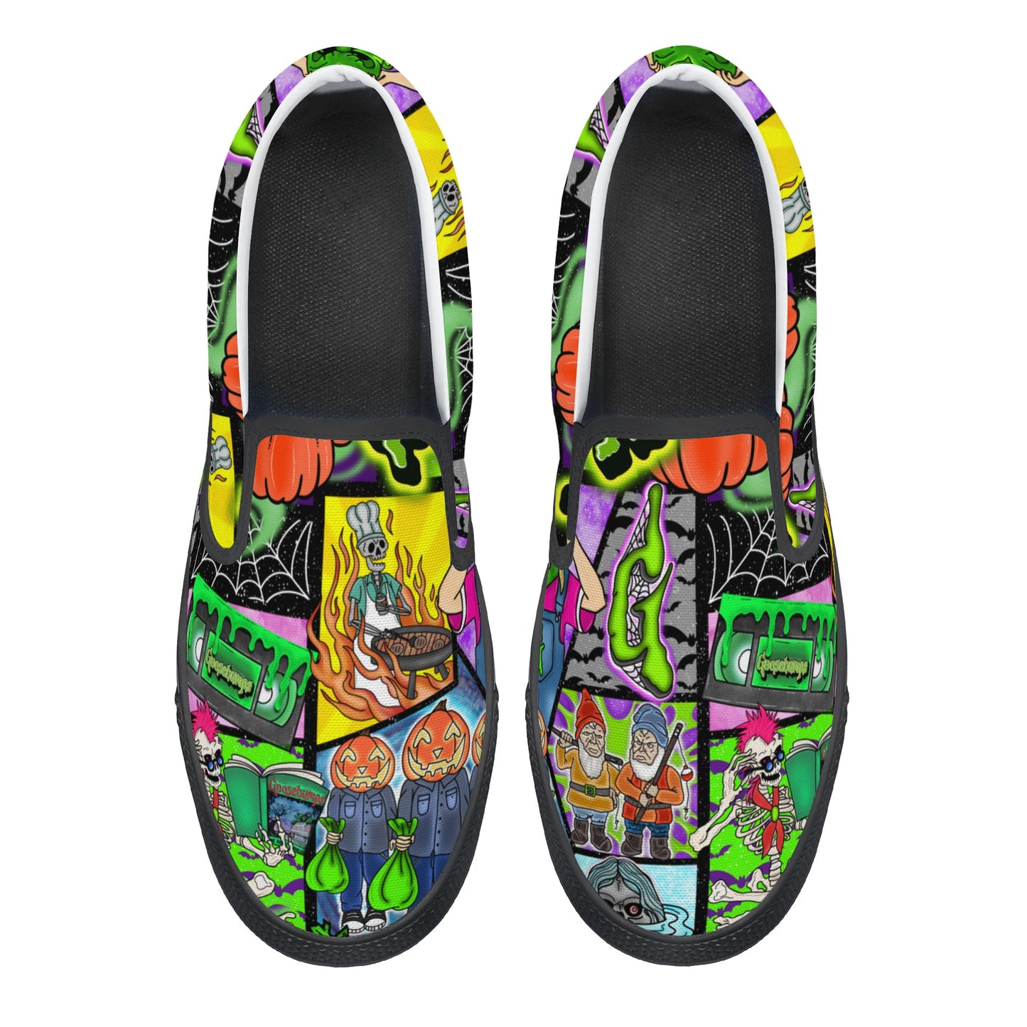 Halloween Patchwork Womens Slip On Shoes