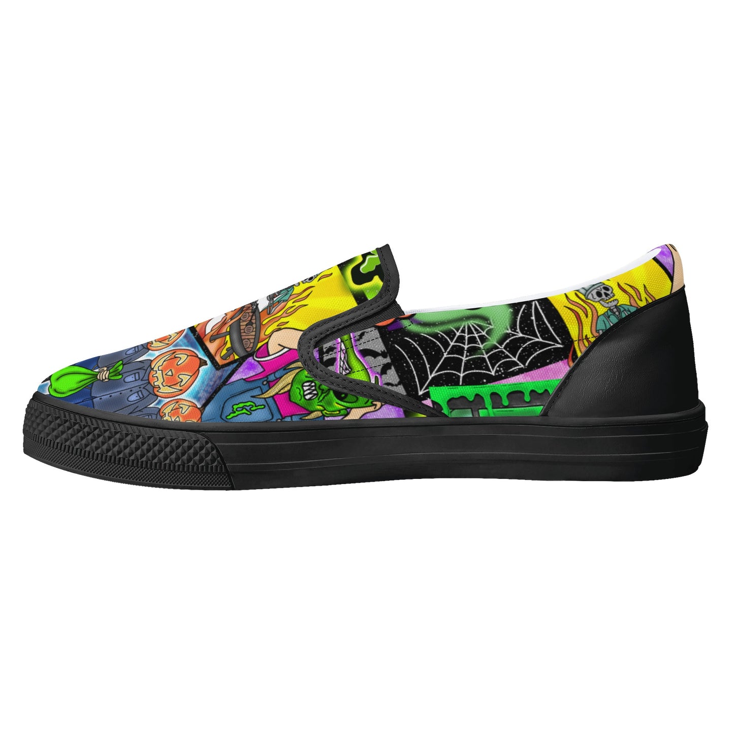 Halloween Patchwork Womens Slip On Shoes