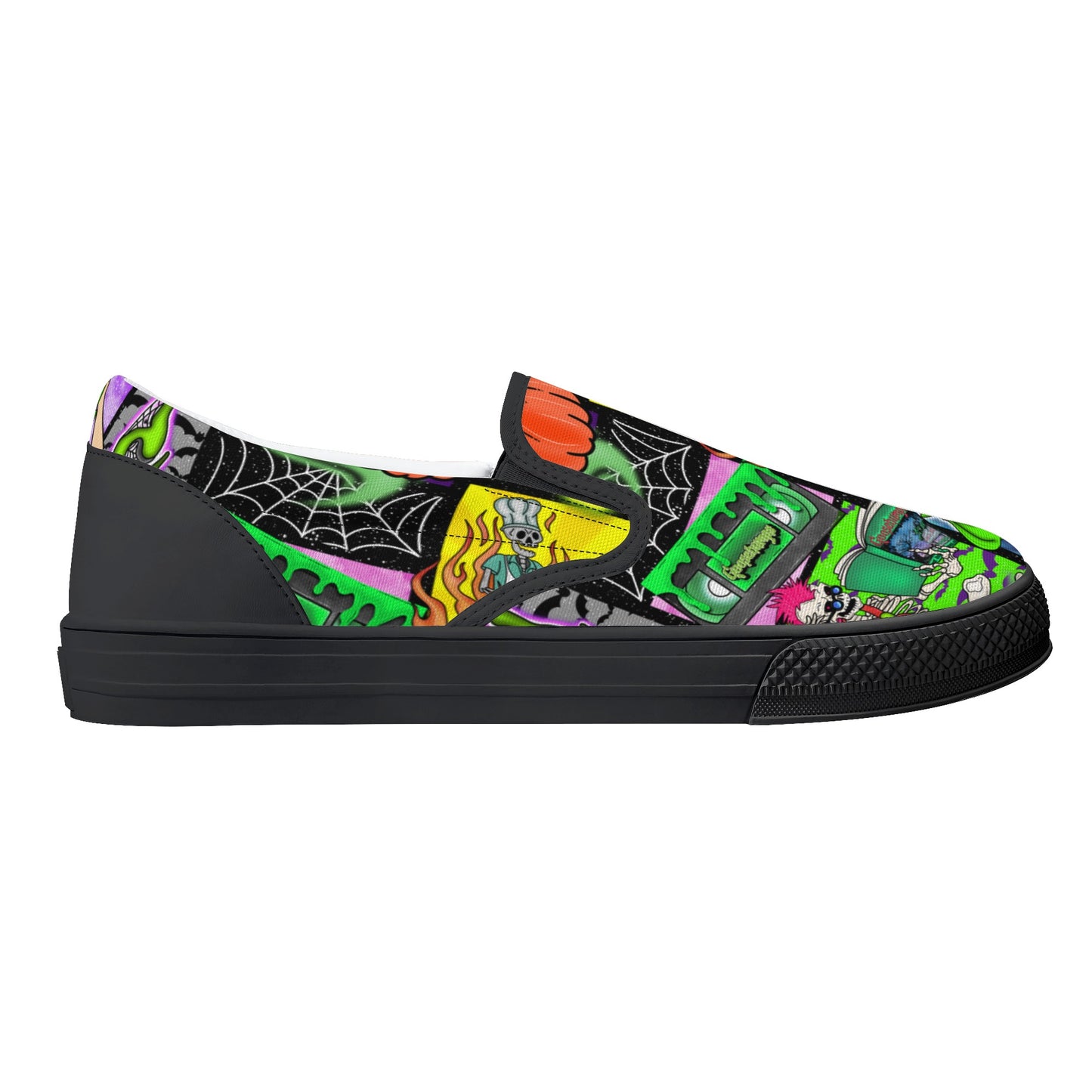 Halloween Patchwork Womens Slip On Shoes