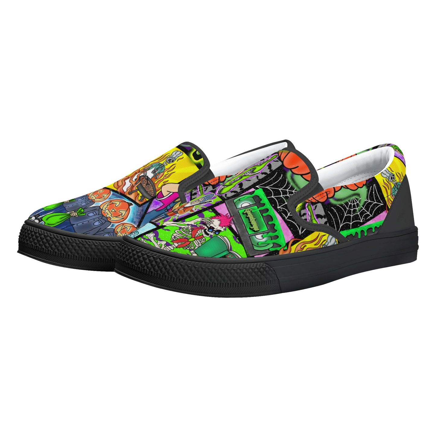 Halloween Patchwork Womens Slip On Shoes