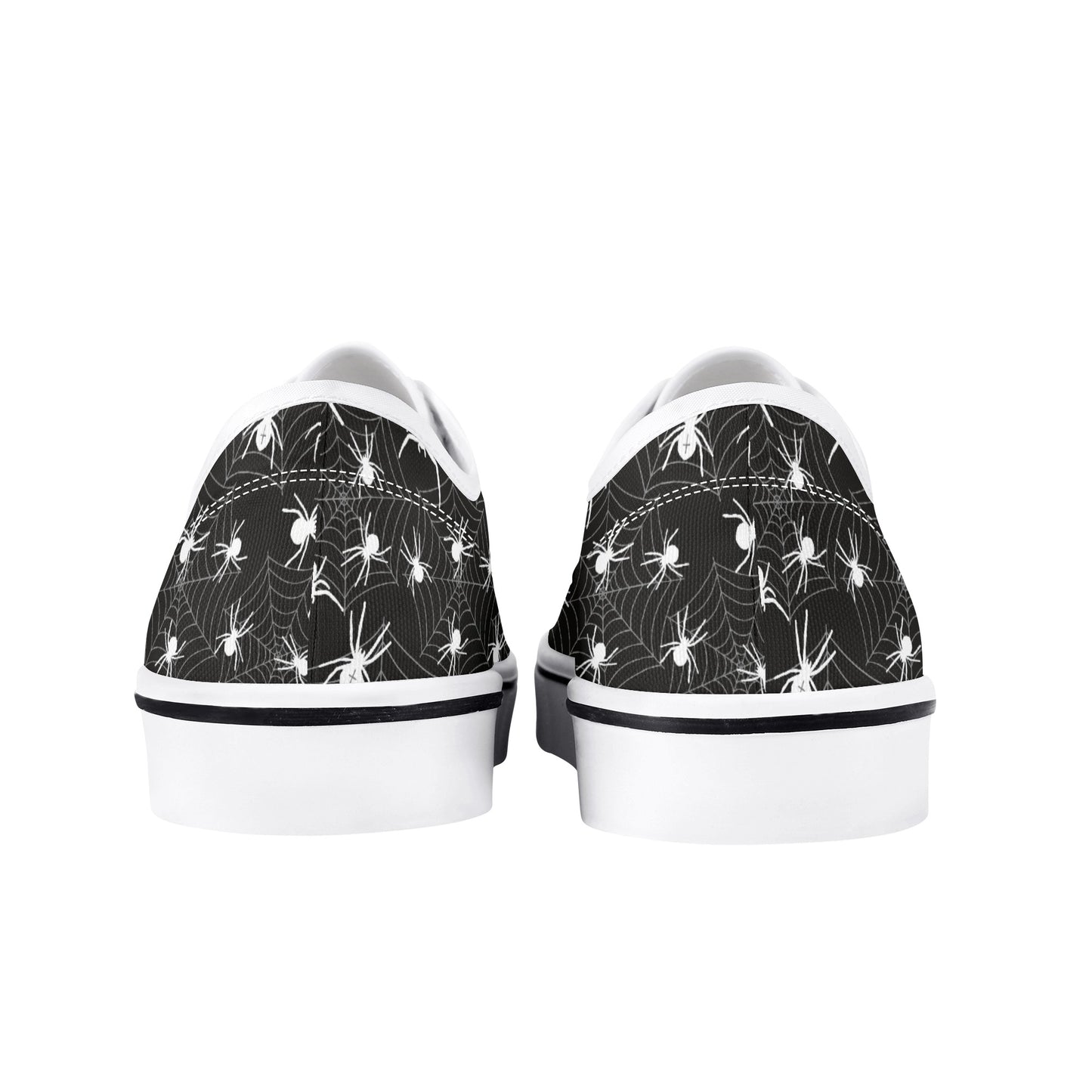 Tiny Spiders in Web Womens Court Skate Canvas Shoes