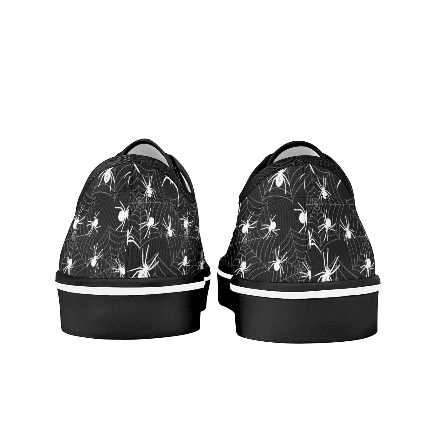 Tiny Spiders in Web Womens Court Skate Canvas Shoes