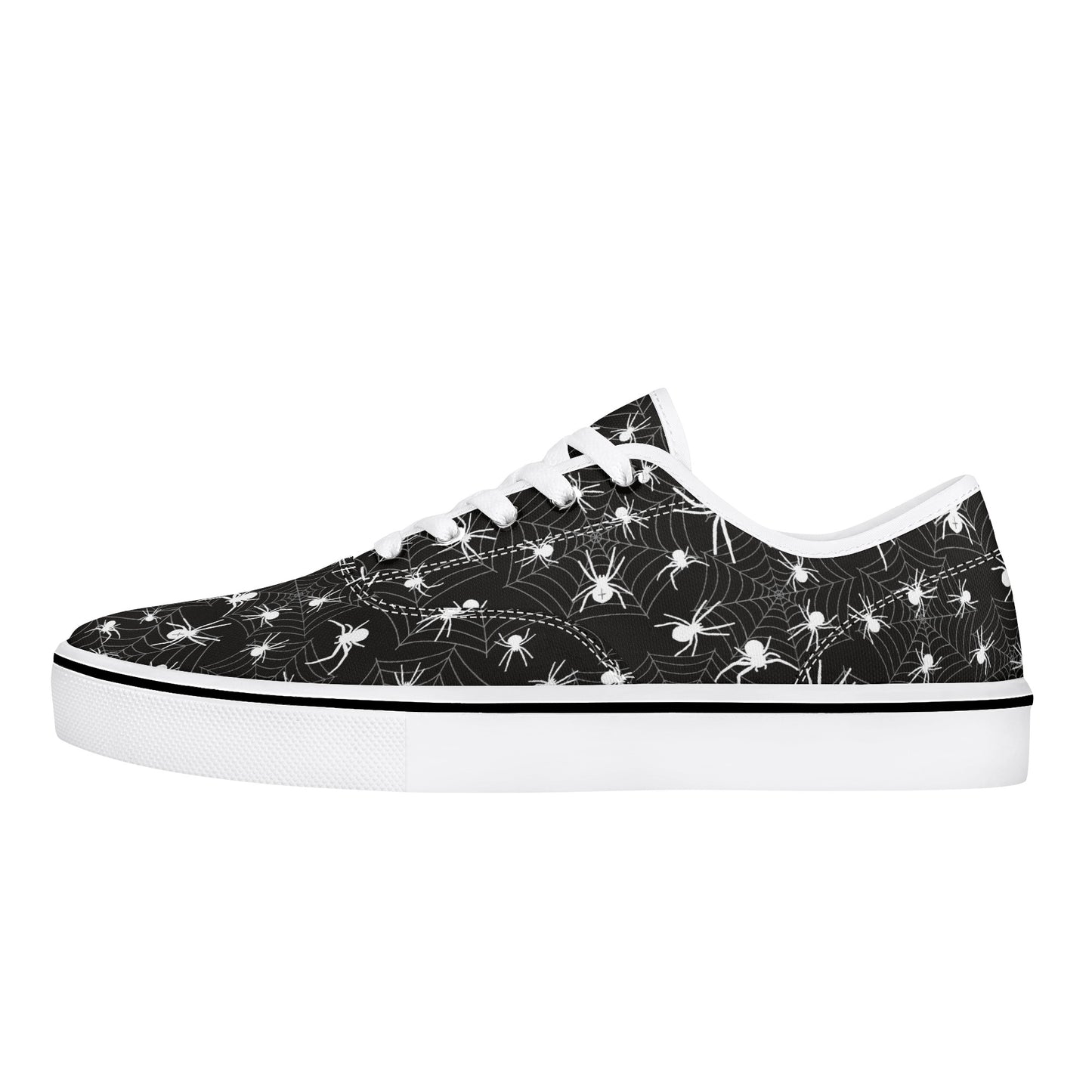 Tiny Spiders in Web Womens Court Skate Canvas Shoes