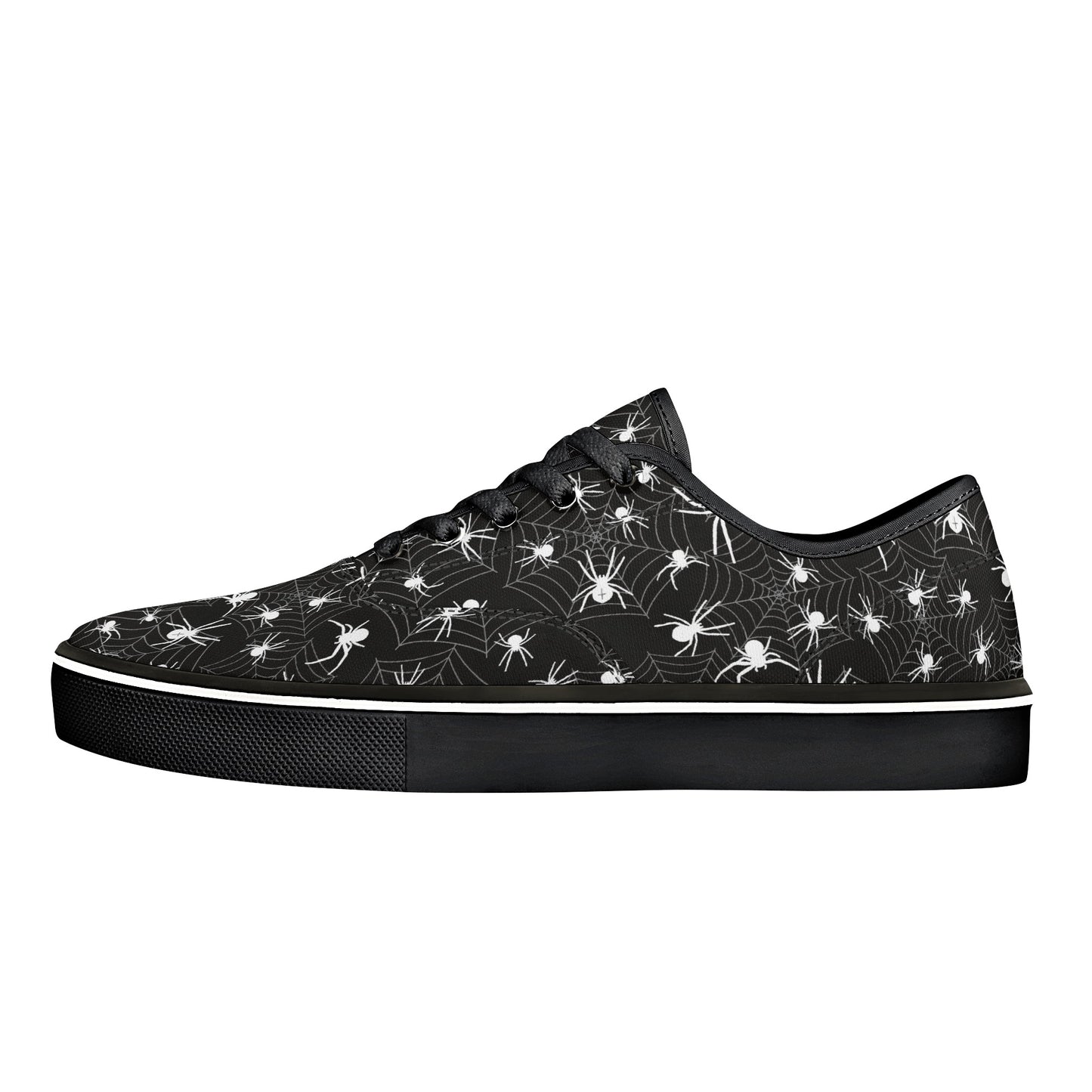 Tiny Spiders in Web Womens Court Skate Canvas Shoes