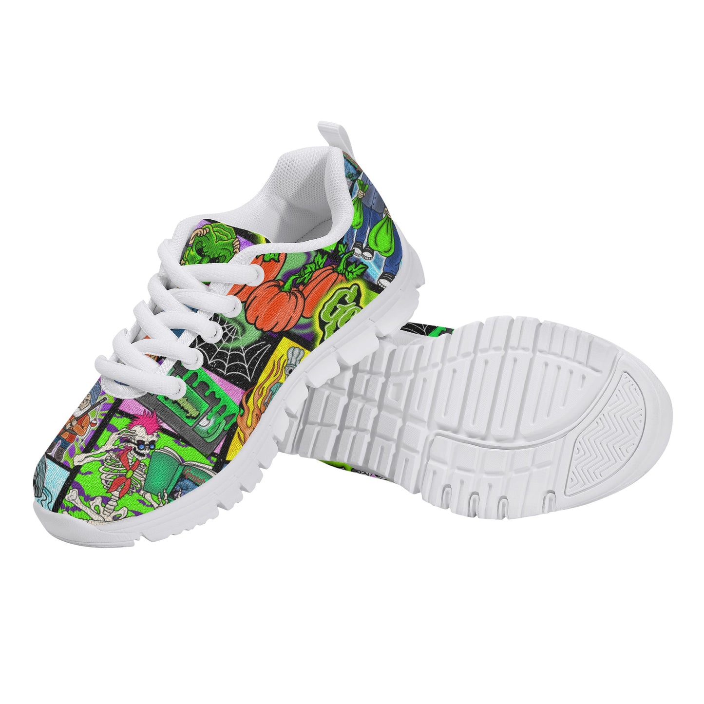 Halloween Patchwork Kids Running Shoes Classic Style D56