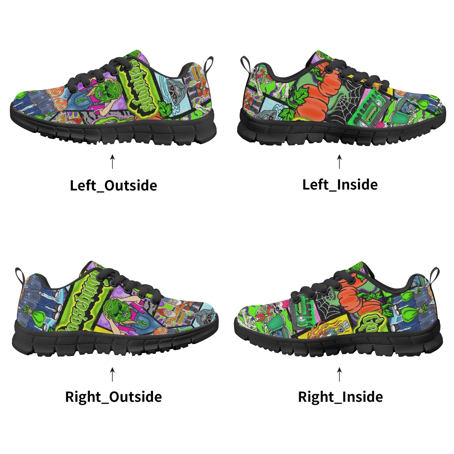 Halloween Patchwork Kids Running Shoes Classic Style D56