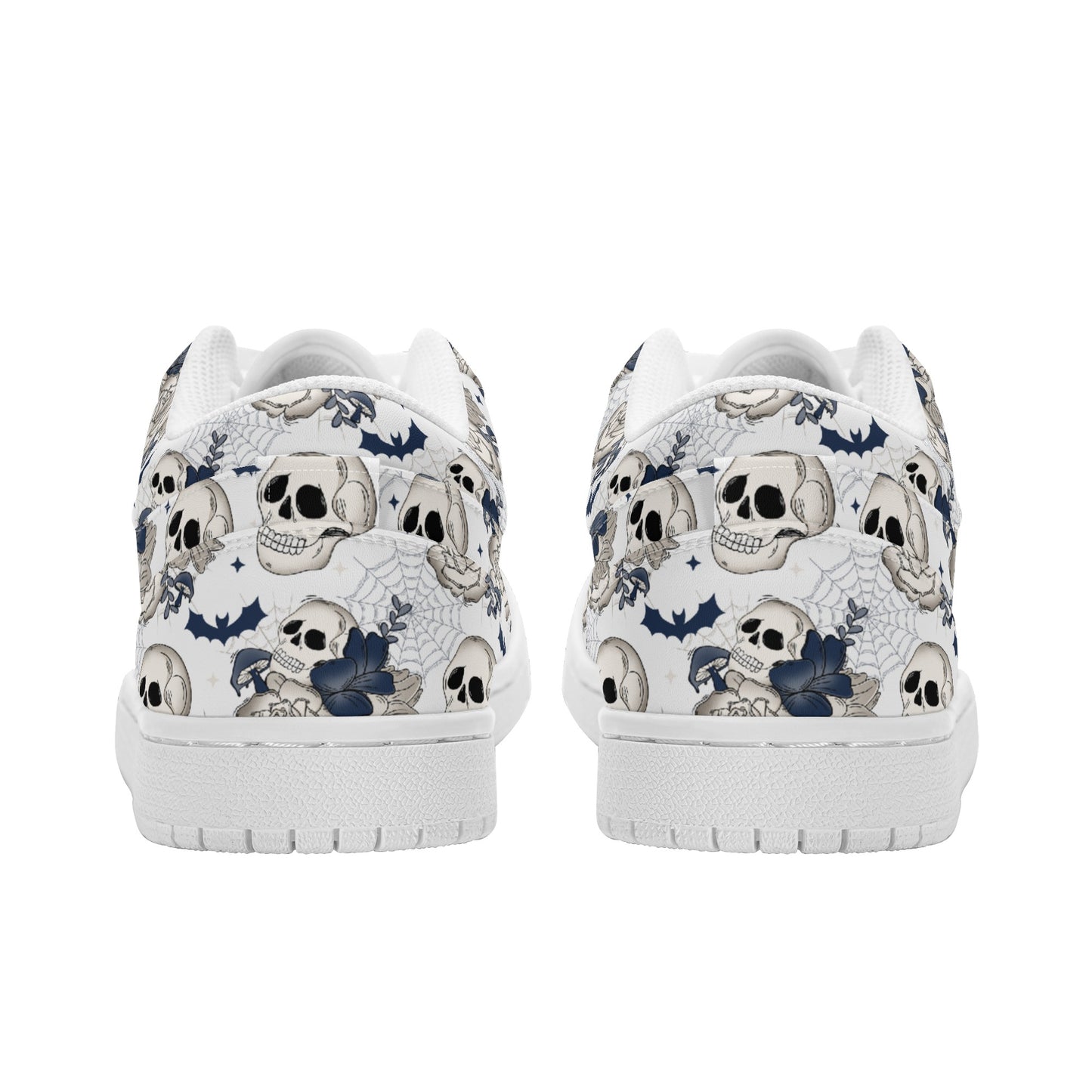 Spooky Skull Floral Womens  Low Top Skateboard Sneakers SF-S40-W