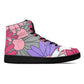Daisy Flower Women's Black High Top Leather Sneakers